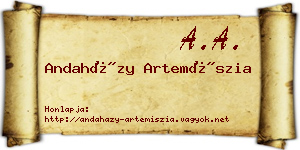 Andaházy Artemíszia névjegykártya